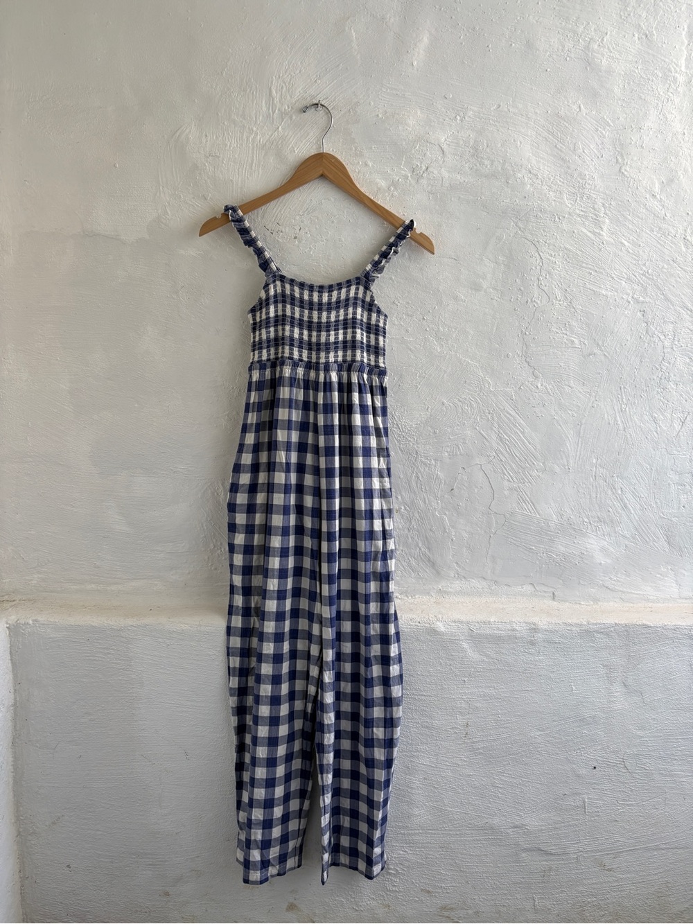 NOMS Marais gingham plaid jumpsuit